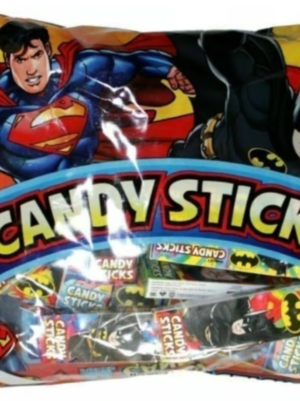 2 SUPERMAN/BATMAN HALLOWEEN B-DAY CANDY STICK BAGS